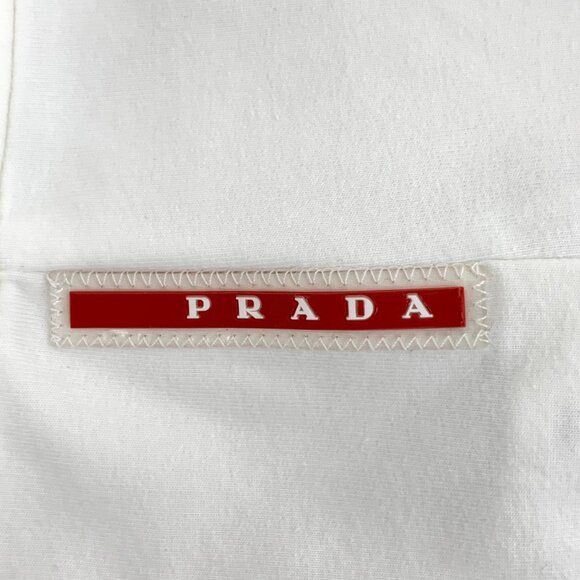 Prada White side-striped cotton hooded long-sleeve casual tracksuit - Picture 5 of 9